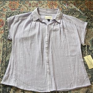 Universal thread small purple button shirt